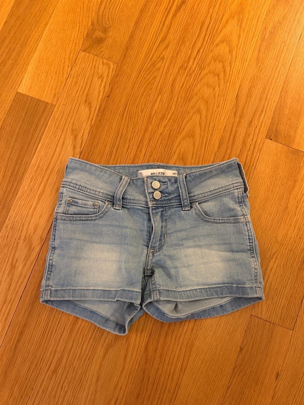 Hollister Light Wash Double-Button Denim Shorts